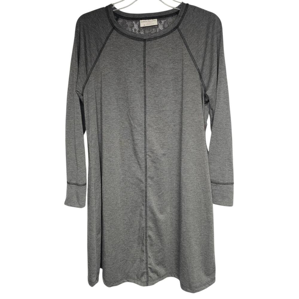 Bobbie Brooks Novelty Lace Sweatshirt Dress NWT Gray XL